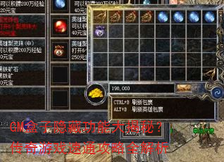 GM盒子隐藏功能大揭秘?传奇游戏速通攻略全解析 GM盒子隐藏功能大揭秘?传奇游戏速通攻略全解析