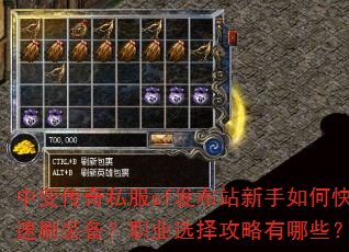 中变传奇私服sf发布站新手如何快速刷装备?职业选择攻略有哪些? 中变传奇私服sf发布站新手如何快速刷装备?职业选择攻略有哪些?
