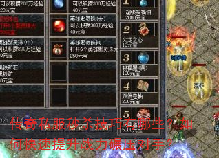 传奇私服秒杀技巧有哪些?如何快速提升战力碾压对手? 传奇私服秒杀技巧有哪些?如何快速提升战力碾压对手?