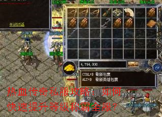 热血传奇私服攻略:如何快速提升等级称霸全服? 热血传奇私服攻略:如何快速提升等级称霸全服?