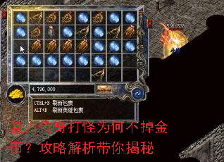 复古传奇打怪为何不掉金币?攻略解析带你揭秘 复古传奇打怪为何不掉金币?攻略解析带你揭秘