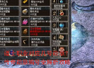 道士职业对应几号勋章?传奇勋章编号全解析攻略 道士职业对应几号勋章?传奇勋章编号全解析攻略