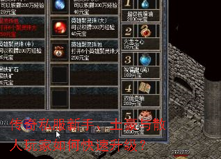 传奇私服新手、土豪与散人玩家如何快速升级? 传奇私服新手、土豪与散人玩家如何快速升级?