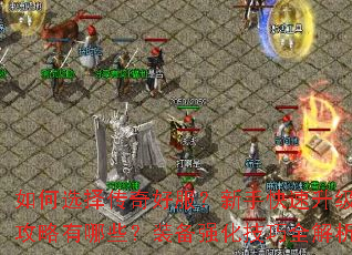 如何选择传奇好服?新手快速升级攻略有哪些?装备强化技巧全解析 如何选择传奇好服?新手快速升级攻略有哪些?装备强化技巧全解析